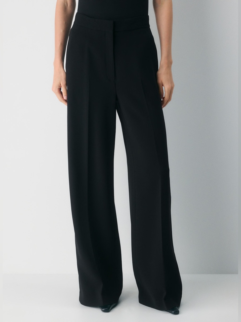 Babaton Aritzia Brown Leeway Pant Sway Crepe Wide Leg Ponte Trouser Pants 4 Four - Picture 2 of 12